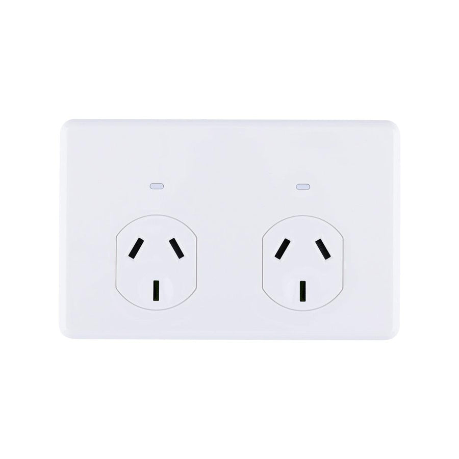 Deta x6 Series Auto Switch Double Power Point - 2 Sockets - 250V 10A - Polycarbonate - SuperSaverAU - view 1