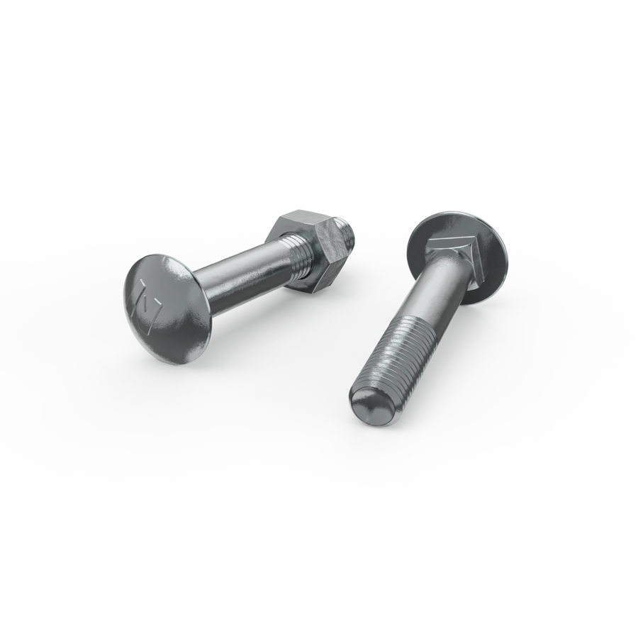 Zenith M10 x 65mm Zinc Plated Cup Head Bolt and Nut Each - Secure Fastening - SuperSaverAU - view 1