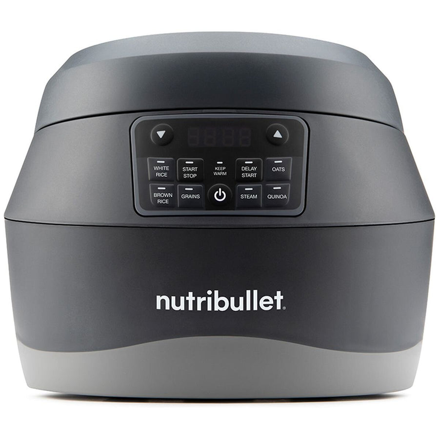 NutriBullet EveryGrain Cooker - 10 cup bowl, 5 grain cooking modes, delay start, dark grey - NBG07100