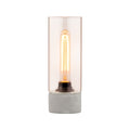 Verve Design Abel Table Lamp ATL738, Concrete Base with Glass Cylinder Shade, Inline Switch