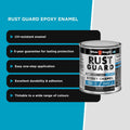 White Knight Rust Guard 250ml Black Flat Epoxy Enamel Metal Paint