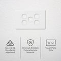 DETA X6 Five Gang Grid Plate White Polycarbonate Customisable