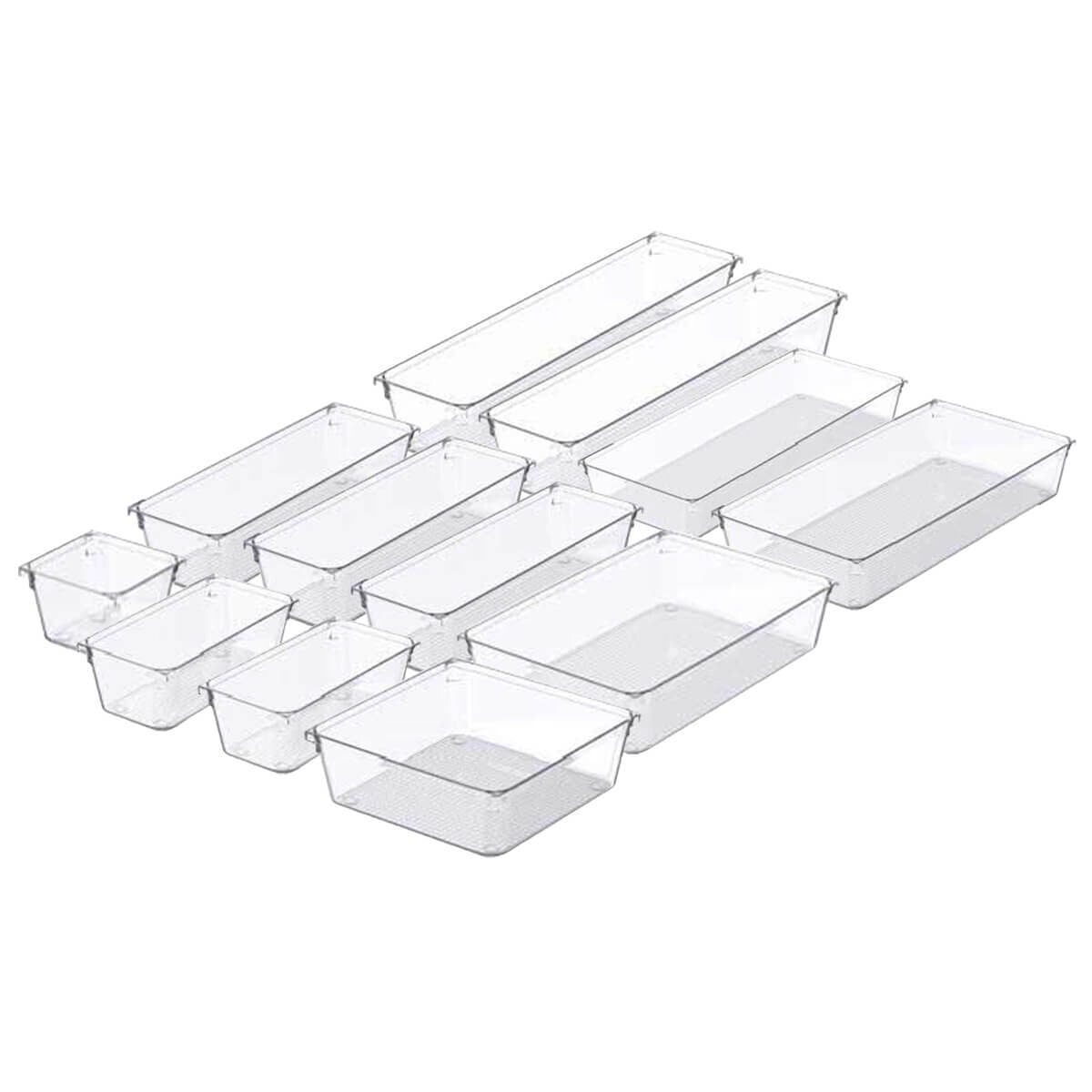 The Container Store 12 piece kitchen drawer pack 1 - Clear PET organisers - Two drawers - VTCS-DRAW-P1