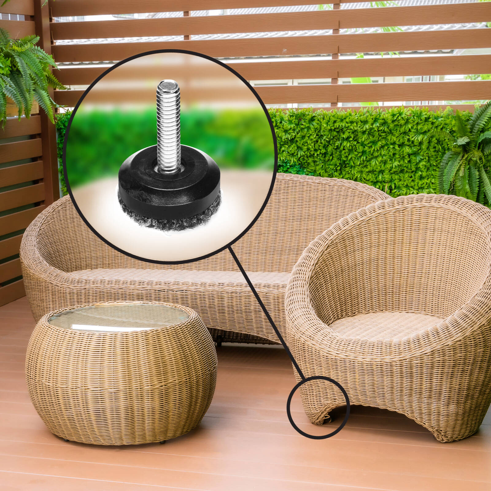 Slipstick M8 28mm Clear Screw-in Outdoor Berber Furniture Floor Protector 8 Pack