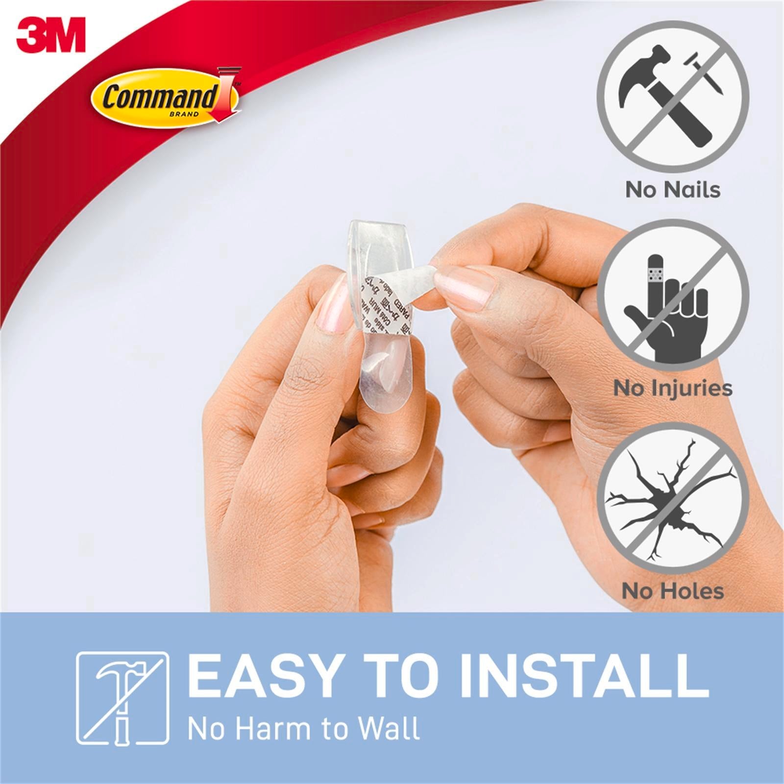Command Mini Clear Adhesive Hooks - 6 Pack