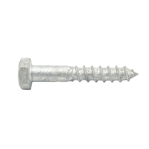 Zenith M8 x 50mm Hot Dipped Galvanised Coach Screw, Hex Head 4.6 Grade Steel