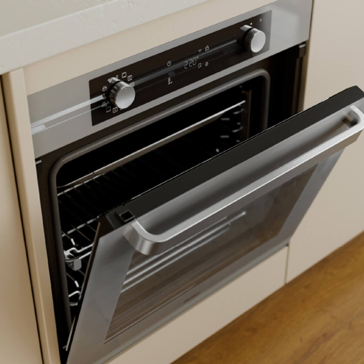 Haier 60cm Grey 500 Series Pyrolytic Oven - 78L, 12 Functions, Air Fry, Steam Assist - HWO60S12EPG5