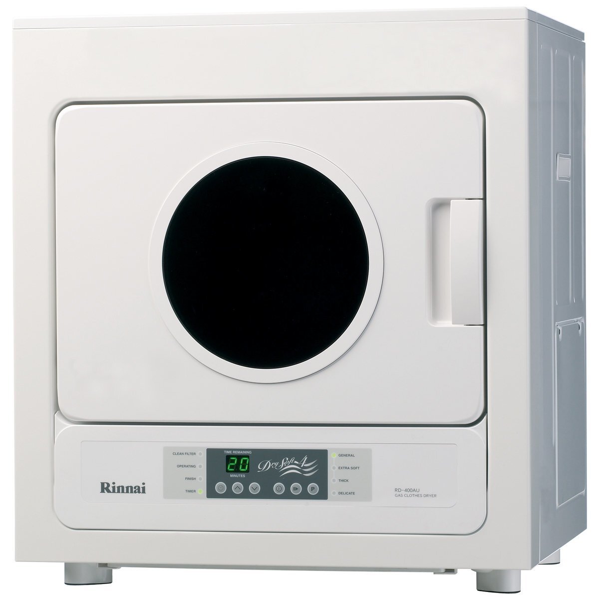Rinnai 4kg Dry-Soft 4 natural gas clothes dryer - Quick Dry, extra soft cycle, auto-sensing - DRYSOFT4N