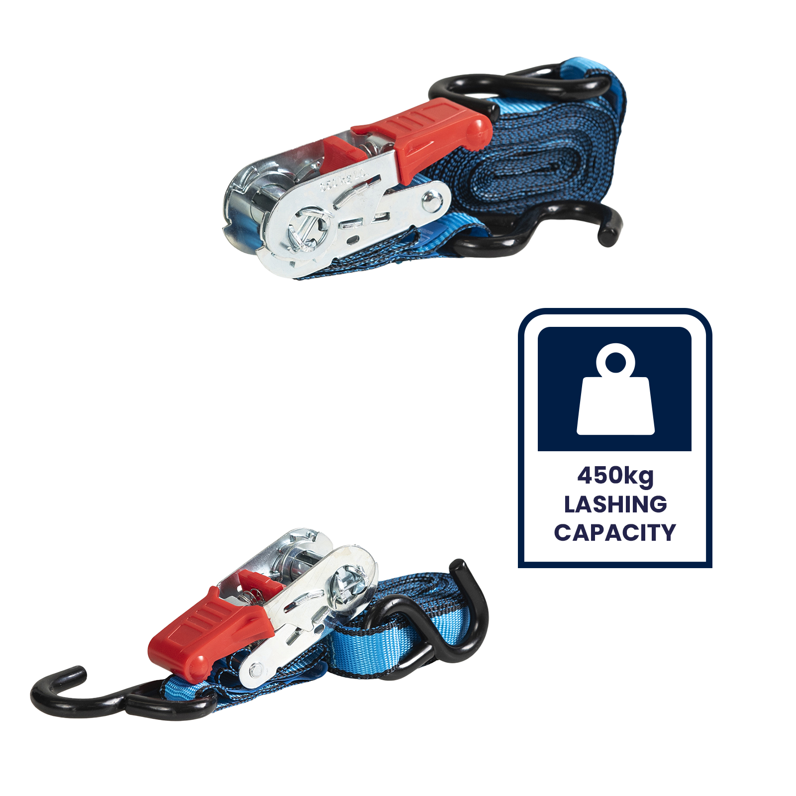 Grunt 25mm x 5m 450kg Ratchet Tie Down - 4 Pack
