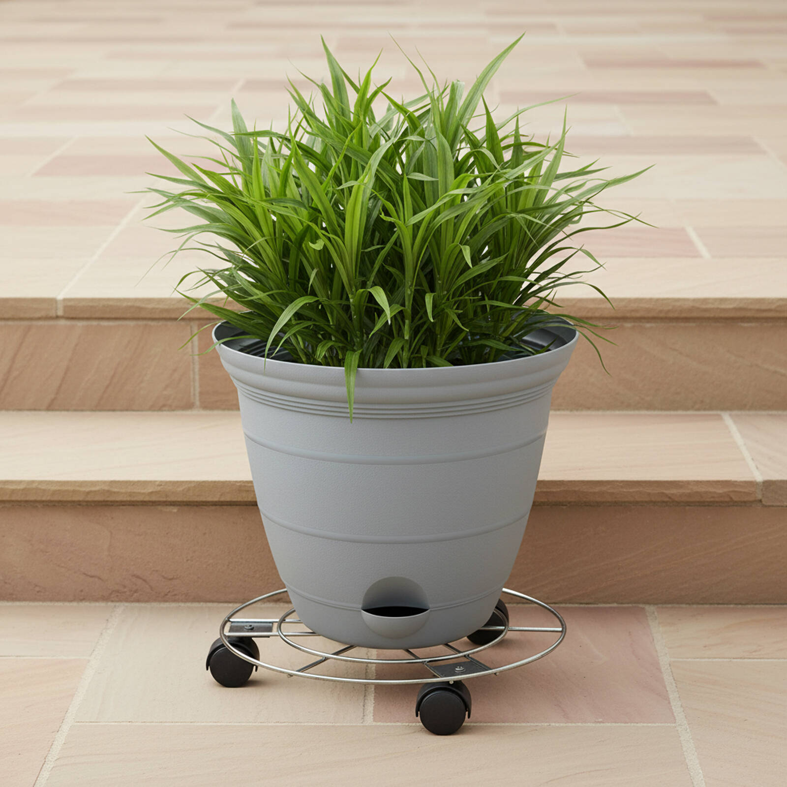 Eden 30cm Round Pot Plant Trolley Black 30kg