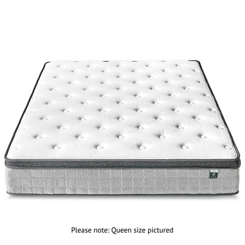 Zinus 30cm Queen Support Plus Pocket Spring Mattress - Plush Euro Top - White and Grey - AU-MSSPGR-12Q