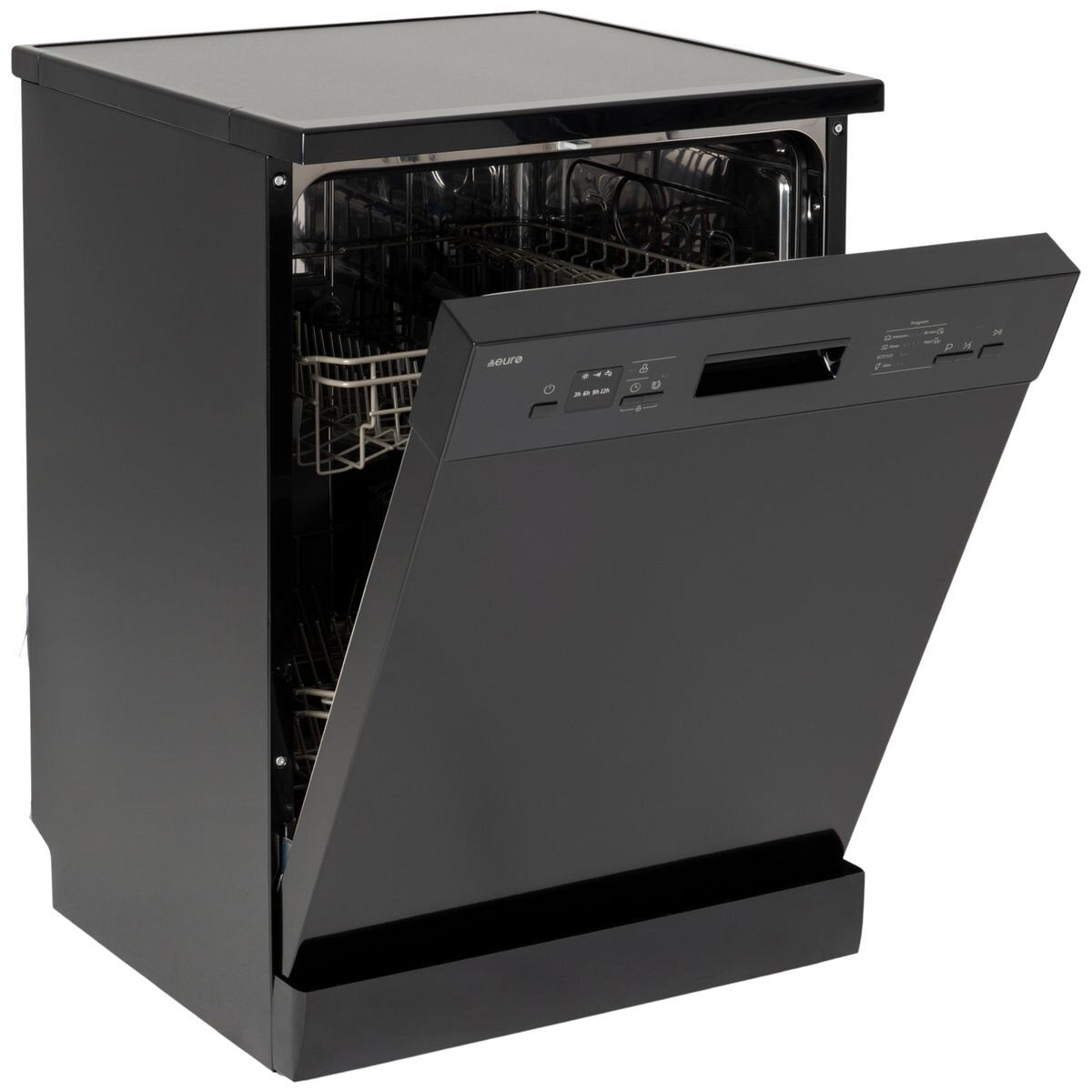 Euro Appliances 60cm Freestanding Dishwasher - 14 Place Settings, Black, Triple Stage Filter - OE60D14B1