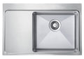 Artusi Liverpool Single Bowl Sink - Left Hand Drainer, Polished 304 Stainless Steel, Top Mount - LIVERPOOL
