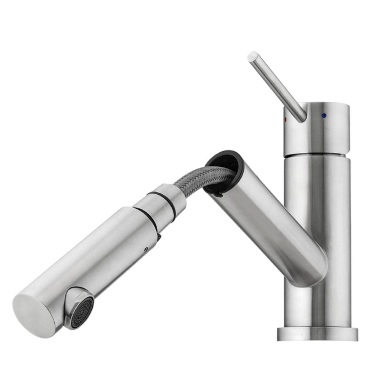 Oliveri Sonetto double bowl sink and Essente pull out tap - top mount or undermount - SS31615SN63TU