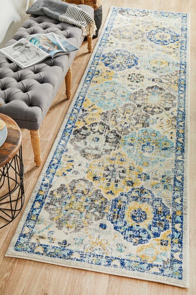 Rug Culture Evoke Runner Rug 400x80cm - Multi-coloured Power Loomed Polypropylene - EVO-266-MULT-400X80