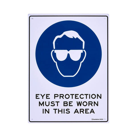 Sandleford Eye Protection Sign - 300 x 225mm - Polypropylene - UV Resistant - SuperSaverAU - view 1