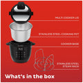 Instant Pot Rio Series 5.7L Multi Cooker - Anti-Spin Stainless Steel Pot, Status Lights, Black - 112200001AU