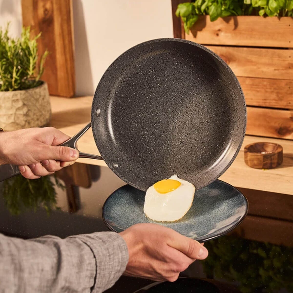 Ballarini 20cm Salina Ceraforce Titanium Fry Pan - PFAS-Free Ceramic Coating, Induction Compatible - 67310