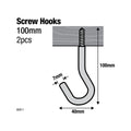 Everhang Storage Hooks - 101mm x 42mm - Steel - PVC Coated - 2 Pack - SuperSaverAU - view 2