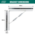 Carinya 500 x 400mm Galvanised Heavy Duty Twisted Stay Bracket, 400kg Capacity