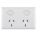 Deta Solid Plate Double Power Point - 116mm x 72mm - Polycarbonate - 10 Pack - SuperSaverAU - view 1