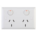 DETA Solid Plate Double Power Point 10 Pack White Polycarbonate 10A 240V