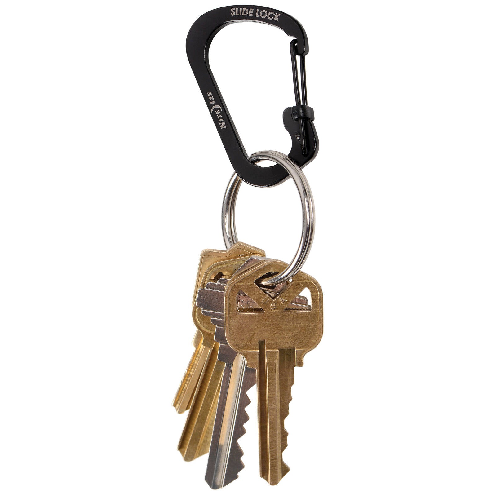 Nite Ize Size 2 Carabiner Slide Lock, Black Stainless Steel
