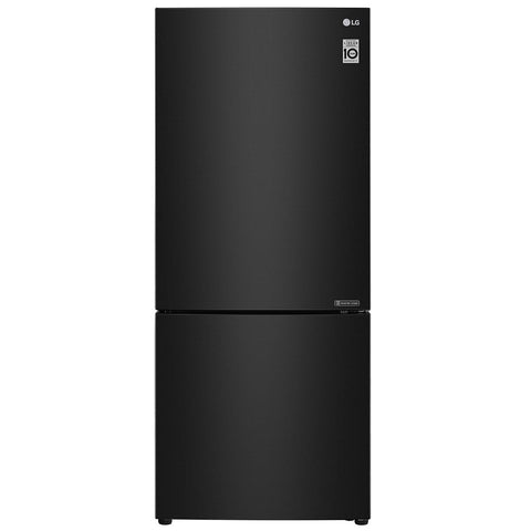 LG 420L Bottom Mount Fridge - Black Steel Doors, Door Cooling, Smart Diagnosis - GB-455BTL