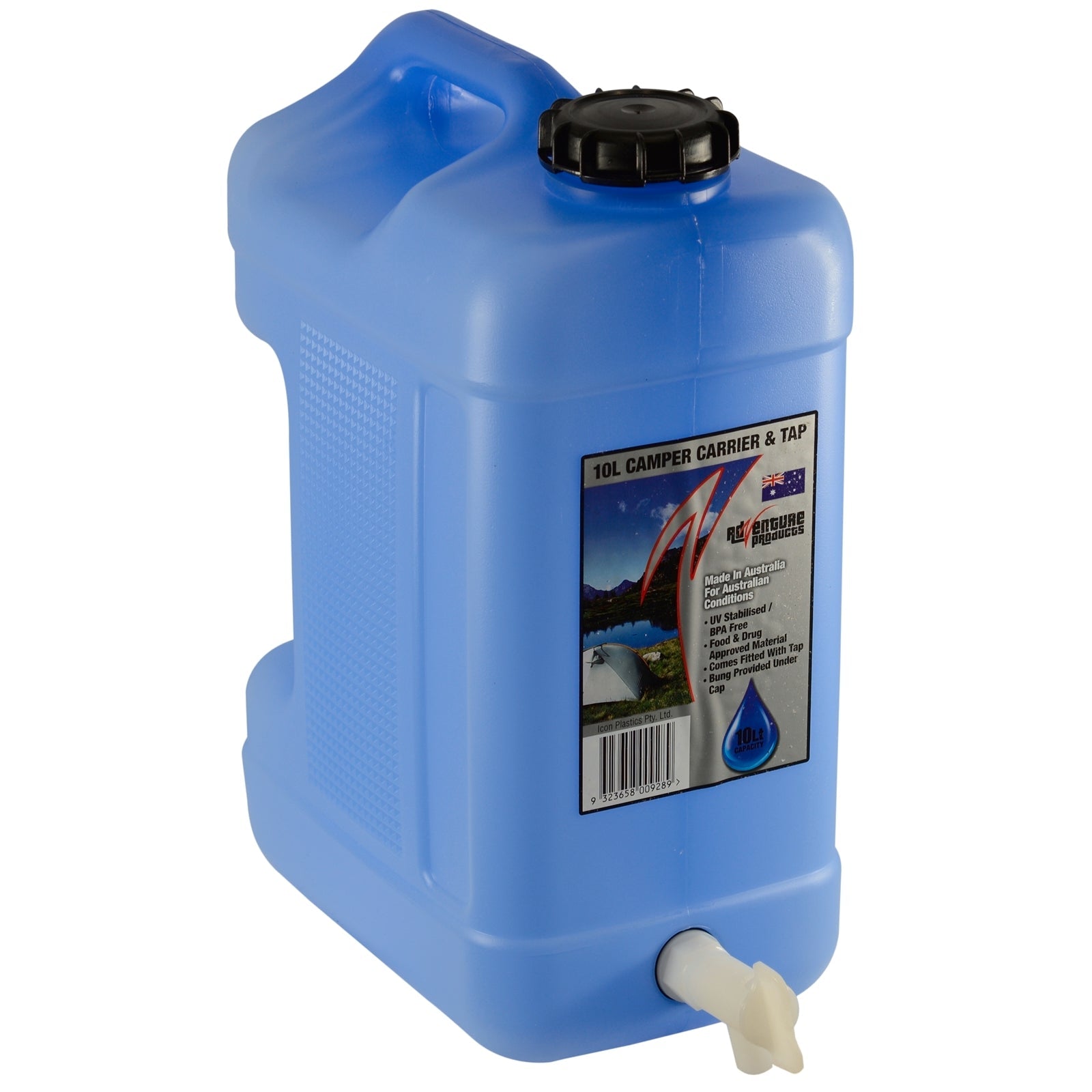 AdVenture Products 10L Blue Tint Camper Carrier With Tap - SuperSaverAU - view 1