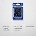 Deta 10mm Black Hook Cable Clips - 20 Pack - Durable Plastic - Secure Cable Management - SuperSaverAU - view 2