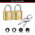 Master Lock 20mm Solid Brass Keyed Padlock, 2 Pack Keyed Alike, Steel Shackle