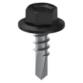 Bremick 10g x 16mm Hex Metal Screw, Carbon Steel B8 Monument, Drill Point Fine Thread - 100 Box