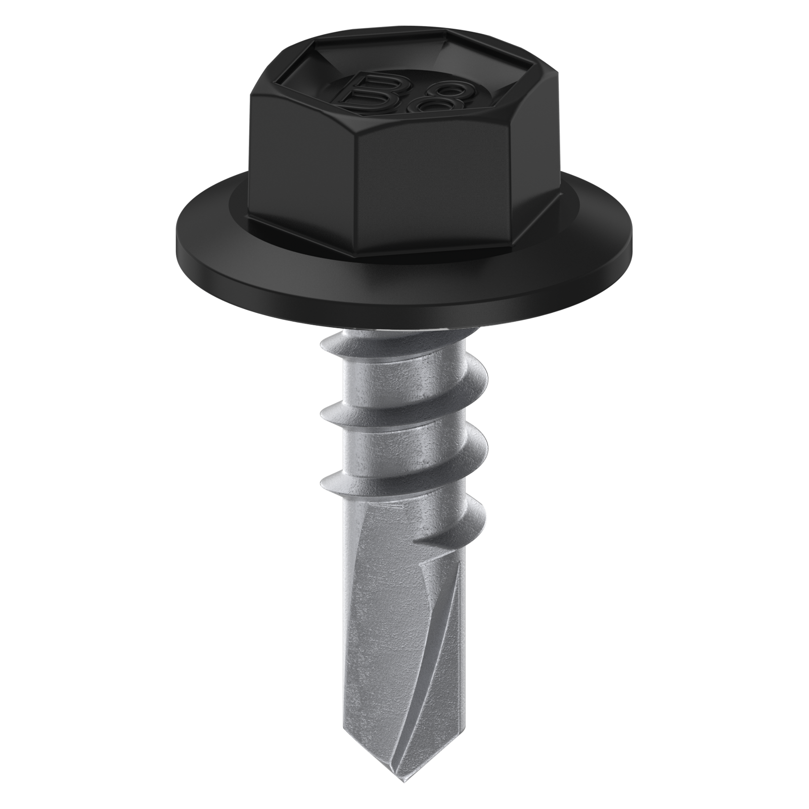 Bremick 10g x 16mm Hex Metal Screw, Carbon Steel B8 Monument, Drill Point Fine Thread - 100 Box