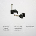 Deta 7mm Black Flat Cable Clips 20 Pack - 7mm - Black - SuperSaverAU - view 2