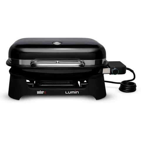 Weber Lumin Compact Electric BBQ - Porcelain-Enamelled Cast Iron Grills - 2300W - 315°C Maximum - 92010924