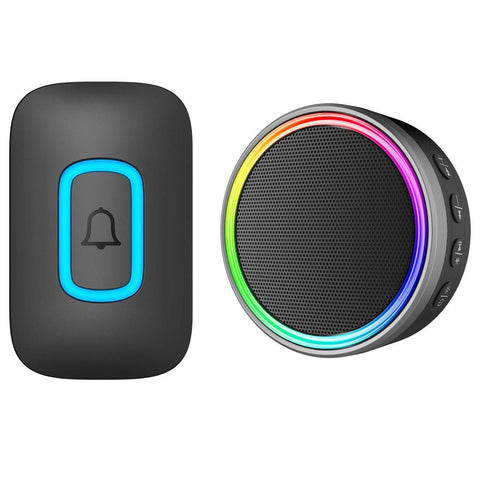 Arlec 200m Rechargeable Wireless Door Chime - Speaker - RGB LED - Black - SuperSaverAU - view 1
