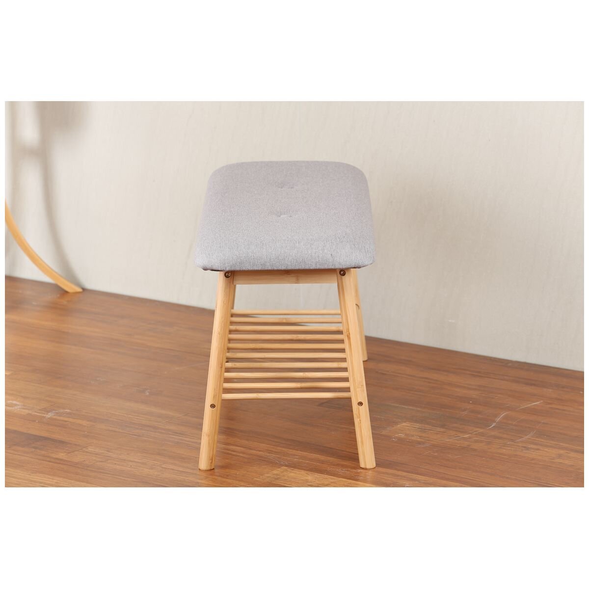 L.T. Williams Bamboo shoe bench - 100kg load capacity, padded seat, ventilated shelf - 9901