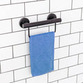 Evekare 300mm Black Towel Rail with Grab Rail - Stainless Steel - 250kg Capacity - SuperSaverAU - view 2