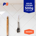 Permastik Small White Kitchen Hooks - 9 Pack