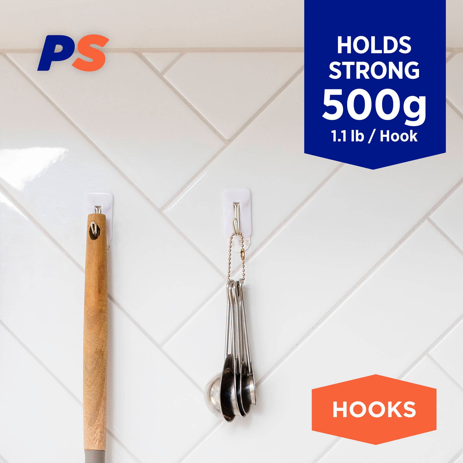 Permastik Small White Kitchen Hooks - 9 Pack