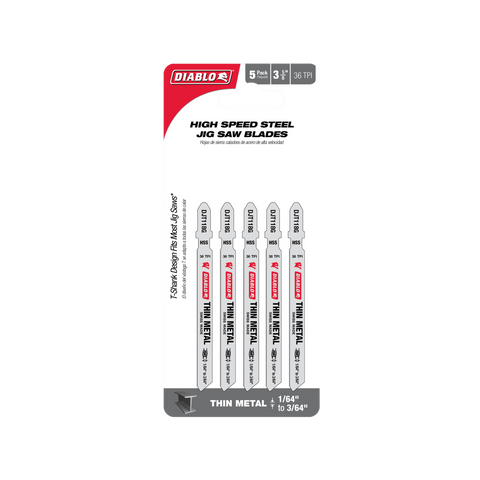 Diablo 92mm High Speed Steel Jig Saw Blade - Thin Metal Cutting - 5 Pack - SuperSaverAU - view 1