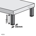 Adoored Furniture Leg - 25 x 25 x 150mm - Steel - Black Finish - SuperSaverAU - view 2