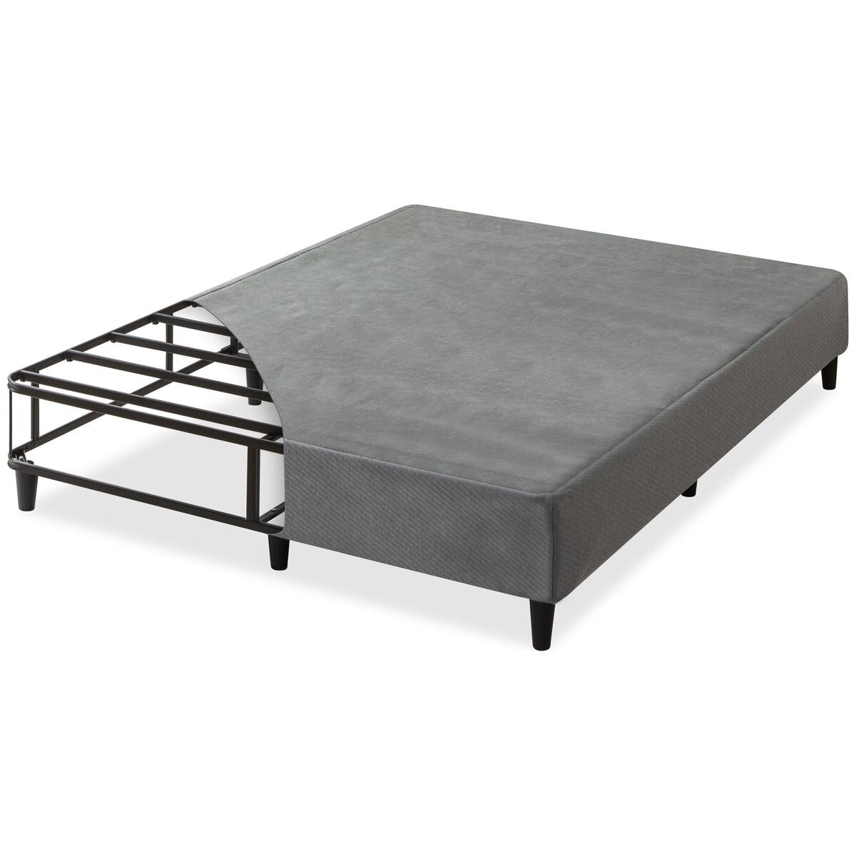 Zinus Keenan King Single ensemble bed base - grey fabric, steel frame, 150kg capacity - AU-BSLB-DG-KS