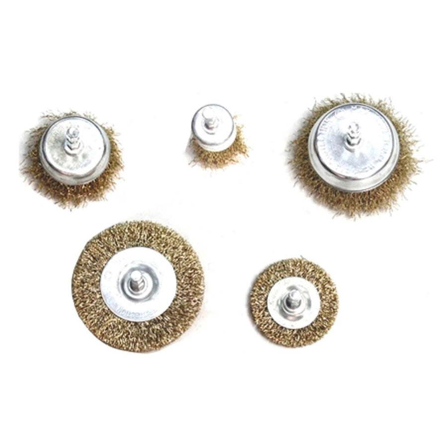 Craftright 5 Piece Wire Brush Set - Brass Steel - Durable Cleaning Tools - SuperSaverAU - view 1