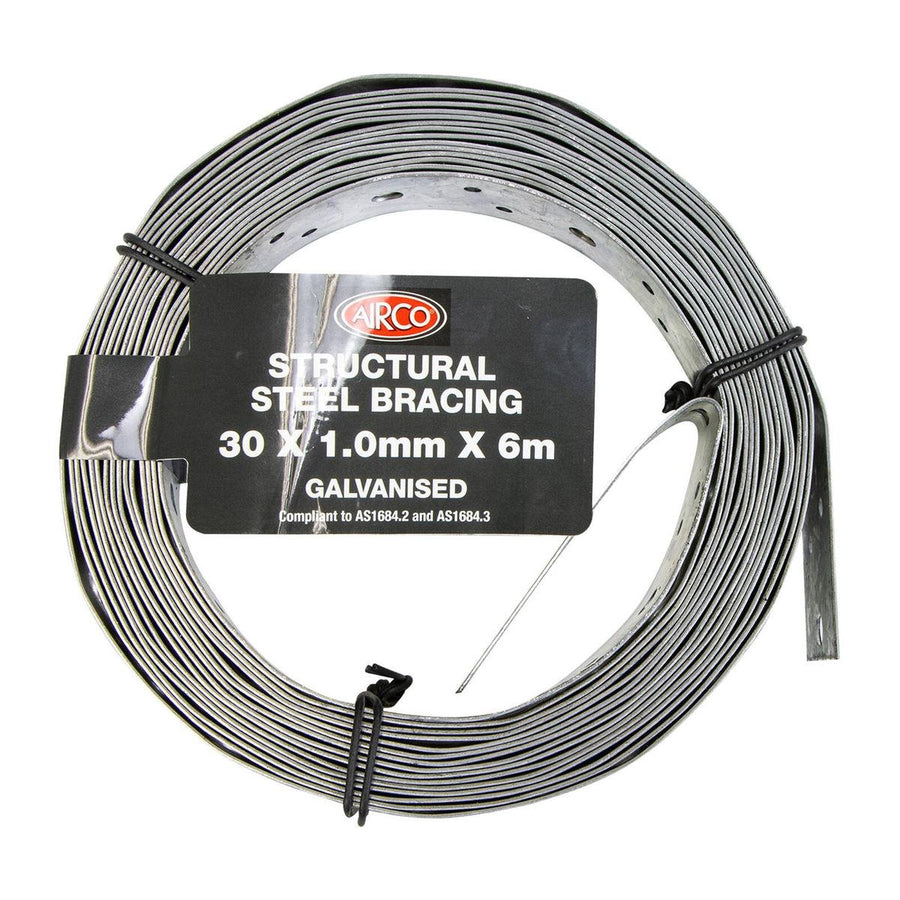 Airco Structural Galvanised Strapping 30mm x 1mm x 6m - Durable Bracing - SuperSaverAU - view 1