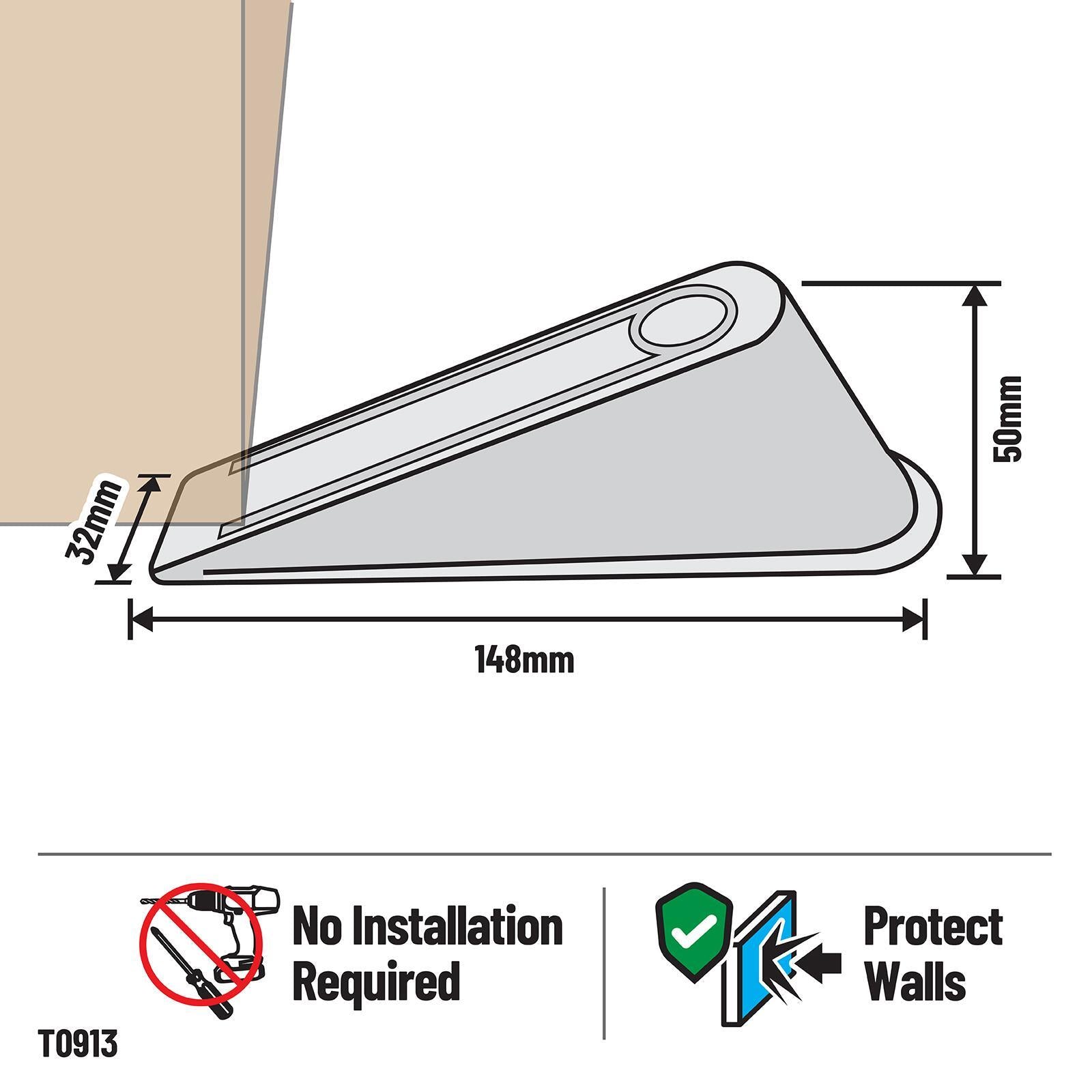 Adoored Extra Large White Rubber Door Wedge - Weather Resistant