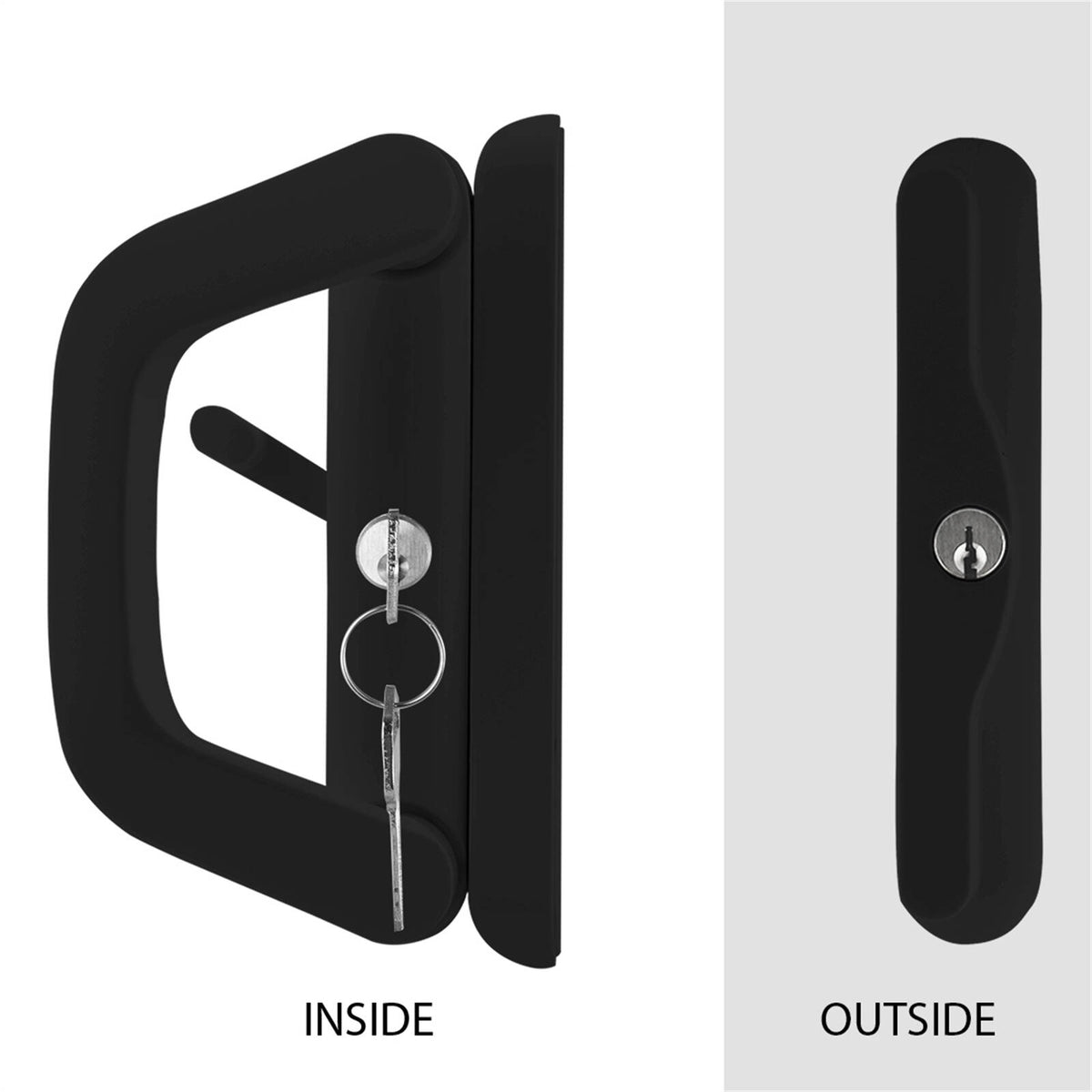 Ikonic Double Cylinder Keyed Sliding Door Lock, Black Metal
