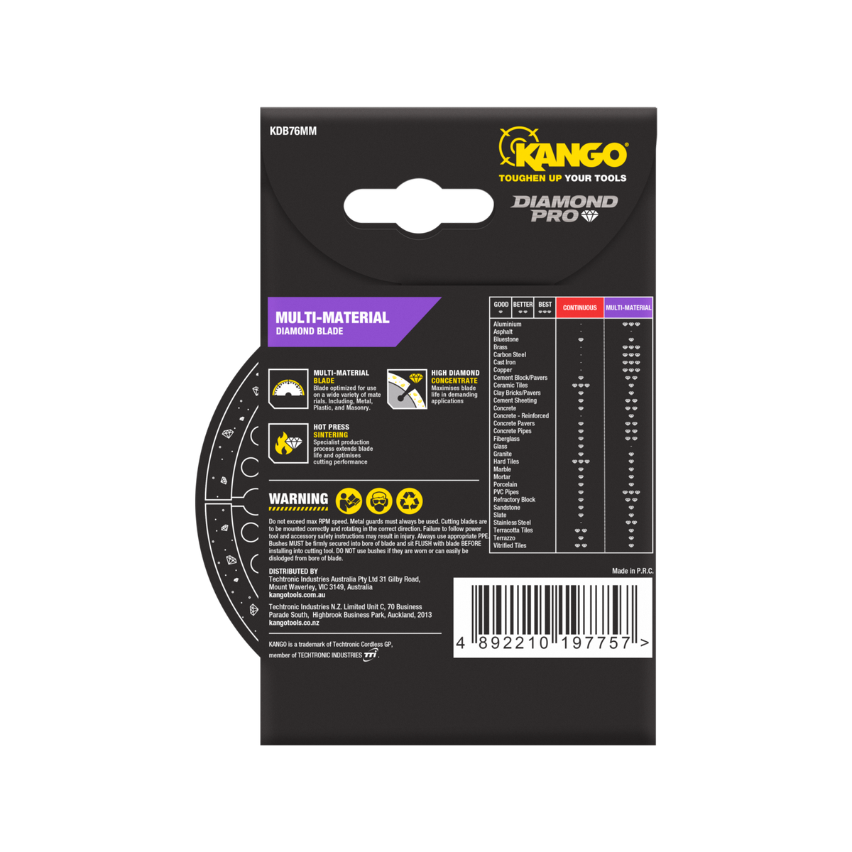 Kango 76mm Multi Material Diamond Blade - Compatible with Ryobi, AEG, WORX - Durable Cutting Tool - SuperSaverAU - view 3
