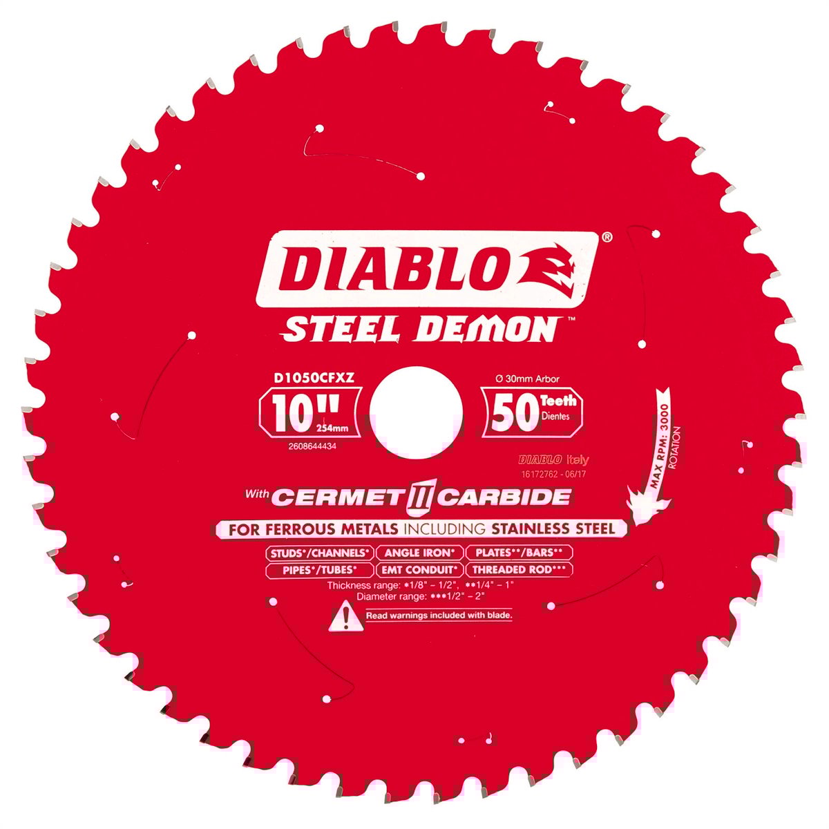 Diablo 254mm Circular Saw Blade - Steel - 50 Teeth - Durable Cuts