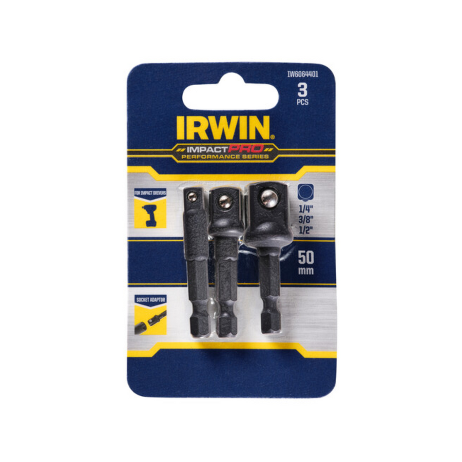 Irwin Impact Pro Performance 3 Piece Socket Adaptor Set 1/4in Hex Shank